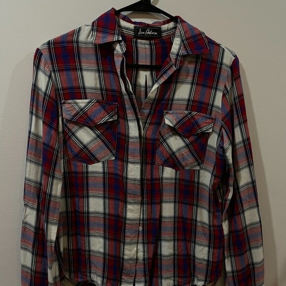 Sam Edelman Flannel Shirt Pockets Split Back Fall Size XS - Picture 3 of 8